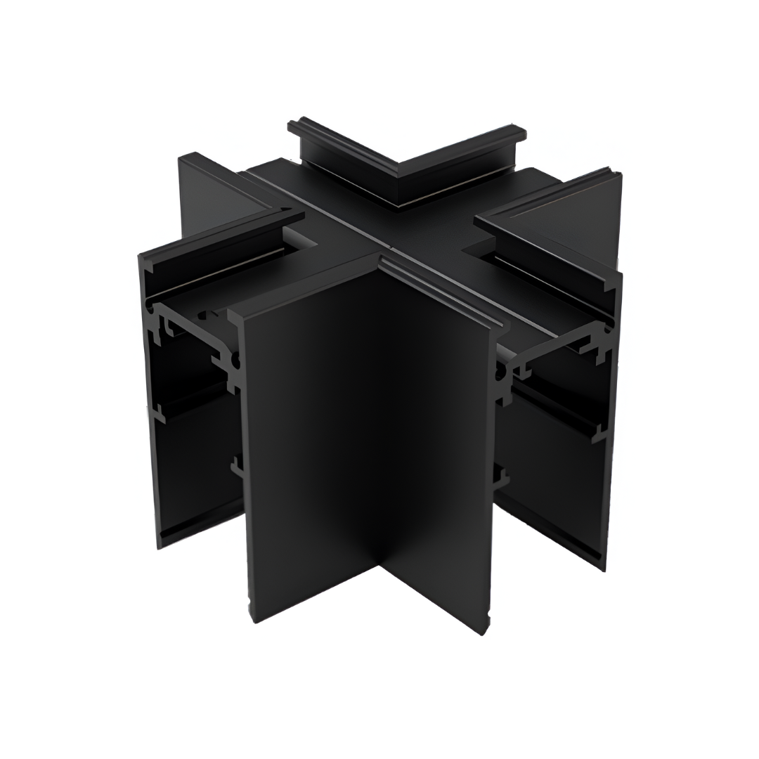 ACCESORIO DE INTERCONEXION DE SOBREPONER / SUSPENDER TIPO T PARA 4 LINEAS PARA RIELES MAGNETICOS CONSTRULITA | CONECTOR X
